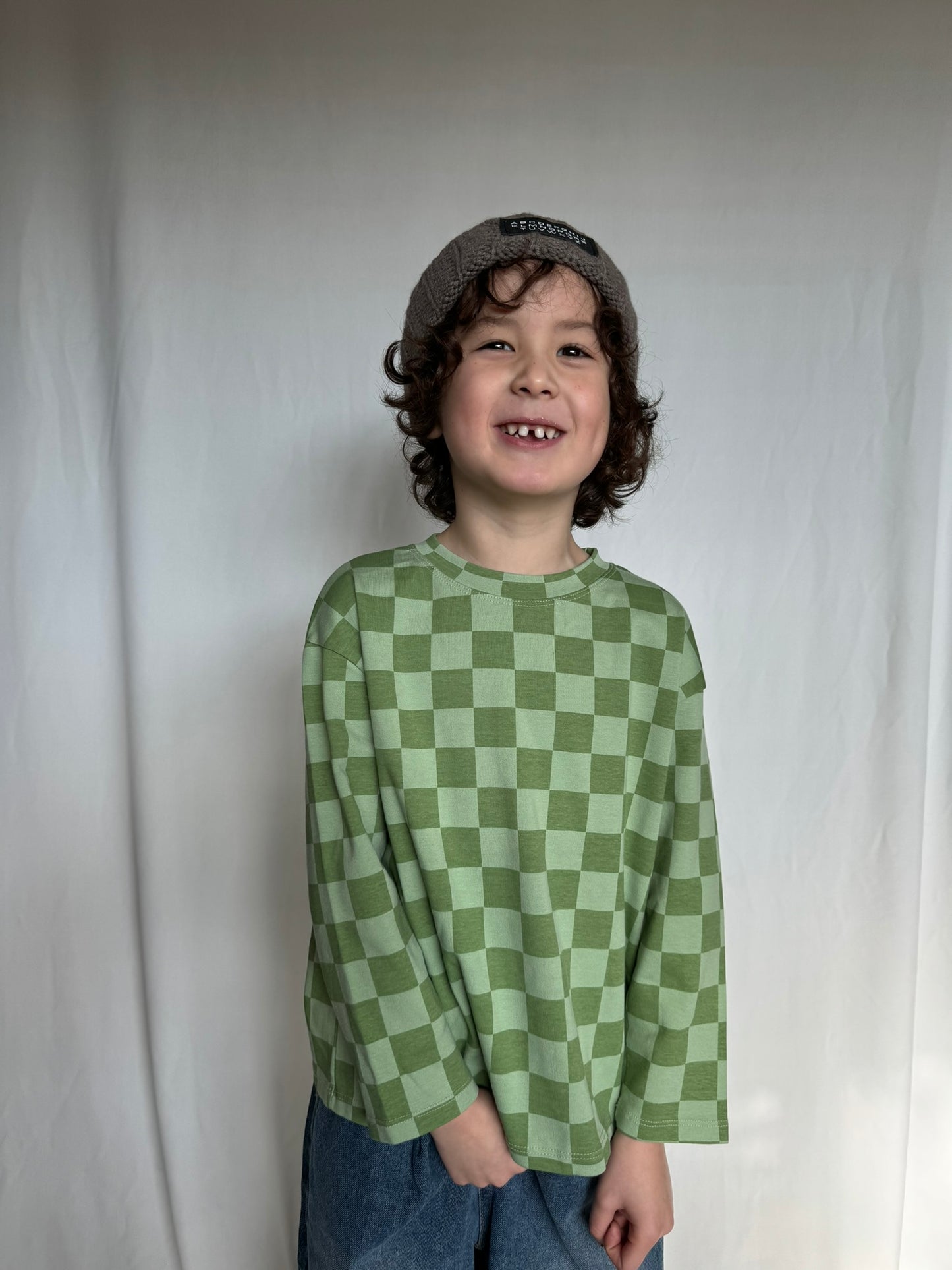 Green Checkerboard - T-shirt