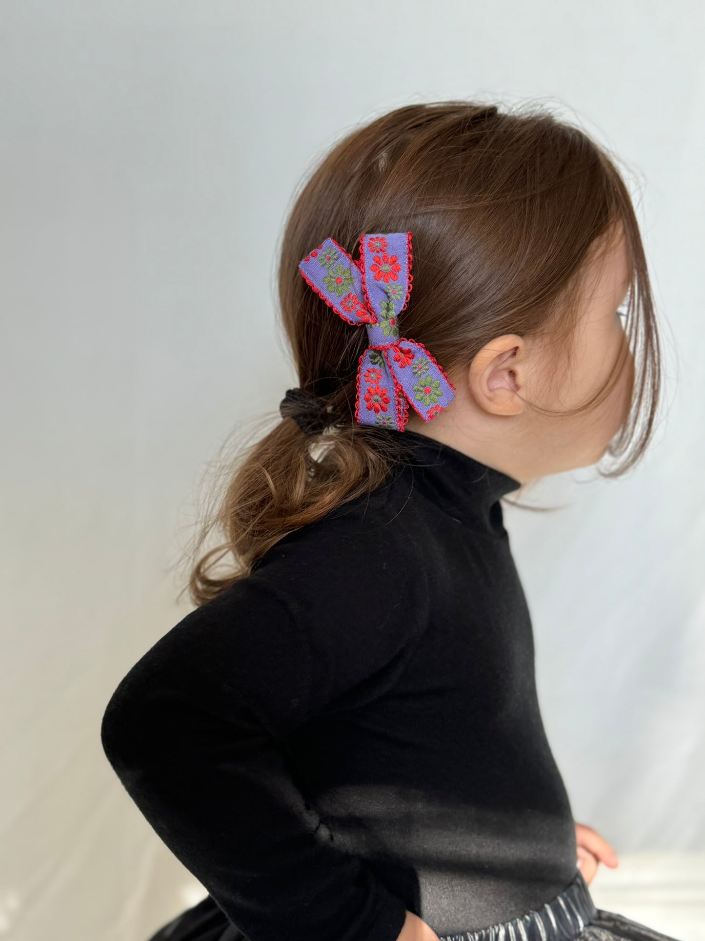 Violet Field Bow - Hair Clip