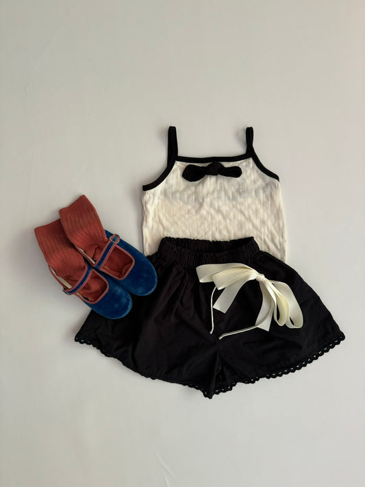 Black Bow Tank Top - Sets